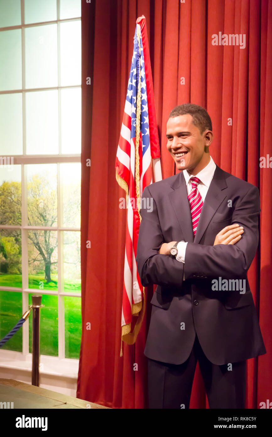 Barack Obama in Madame Tussauds of London Stock Photo