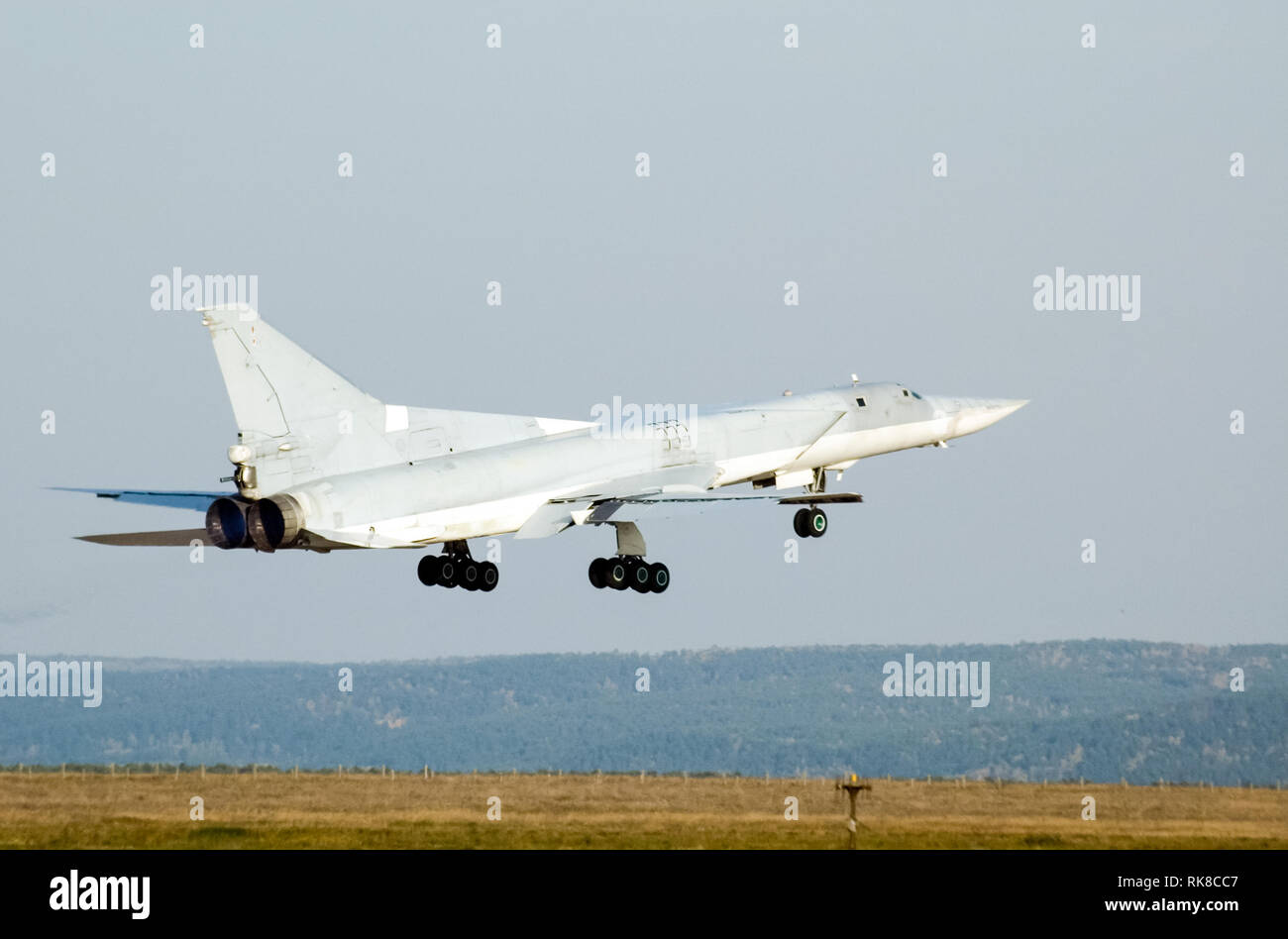 Moscow, Russia - February 23, 2012: Tu-160 strategic bomber of the ...