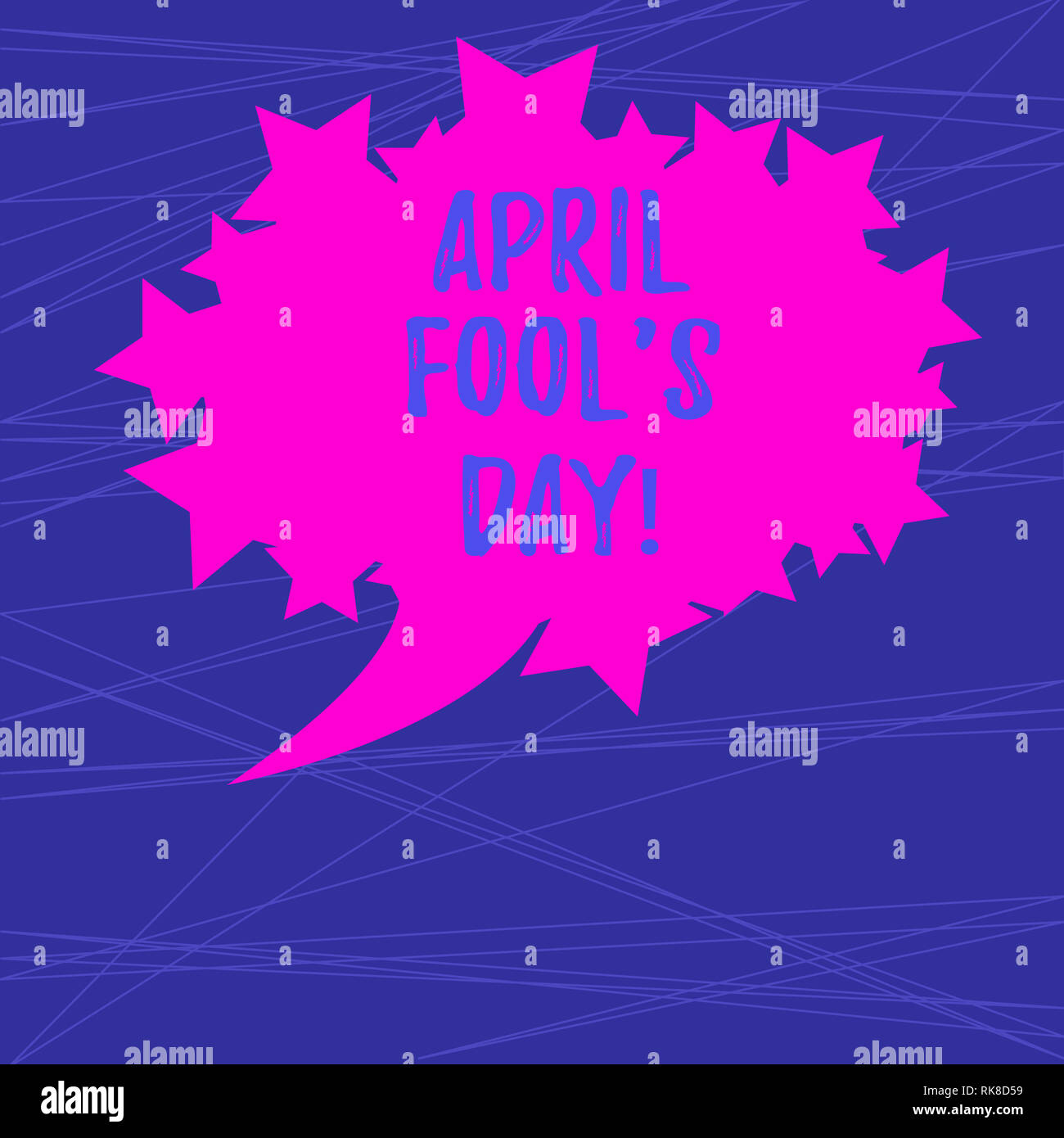 Text sign showing April Fool S Is Day. Conceptual photo fixed date that has occasion for playing tricks Blank Oval Color Speech Bubble with Stars as O Stock Photo