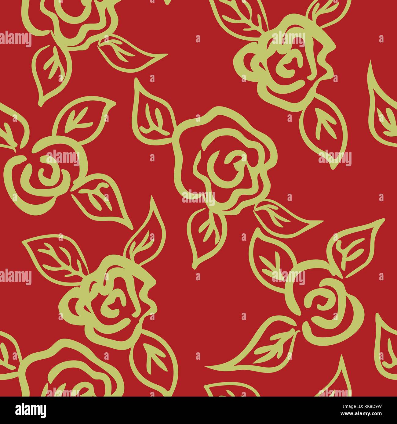 Abstract Painting Universal Freehand Seamless Pattern With Roses