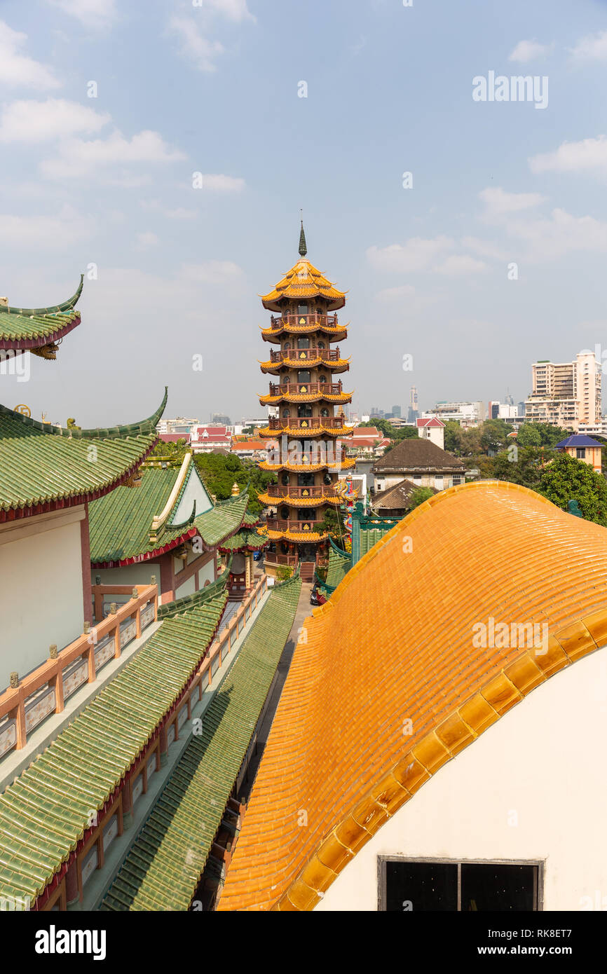 Che Chin Khor Chinese styple Temple and Pagoda in Bangkok, Thailand Stock Photo