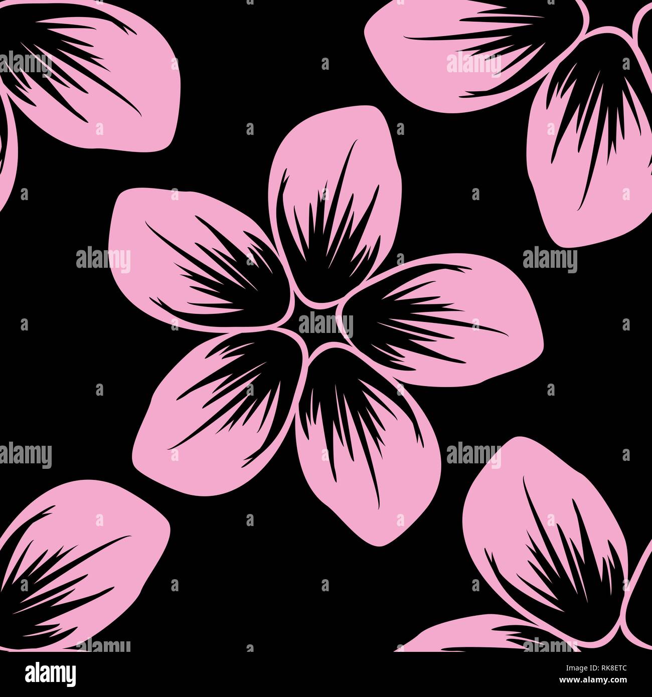 Tropical seamless pattern with palm leaves and flowers. Vector ...