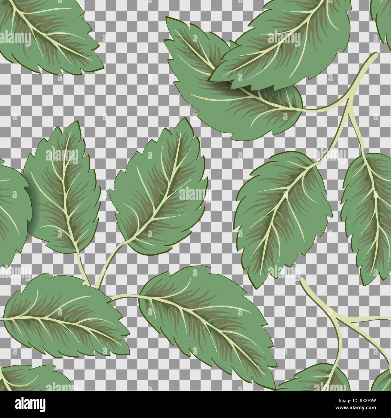 Flying green leaves on dark background. Fresh spring foliage. Vector ...