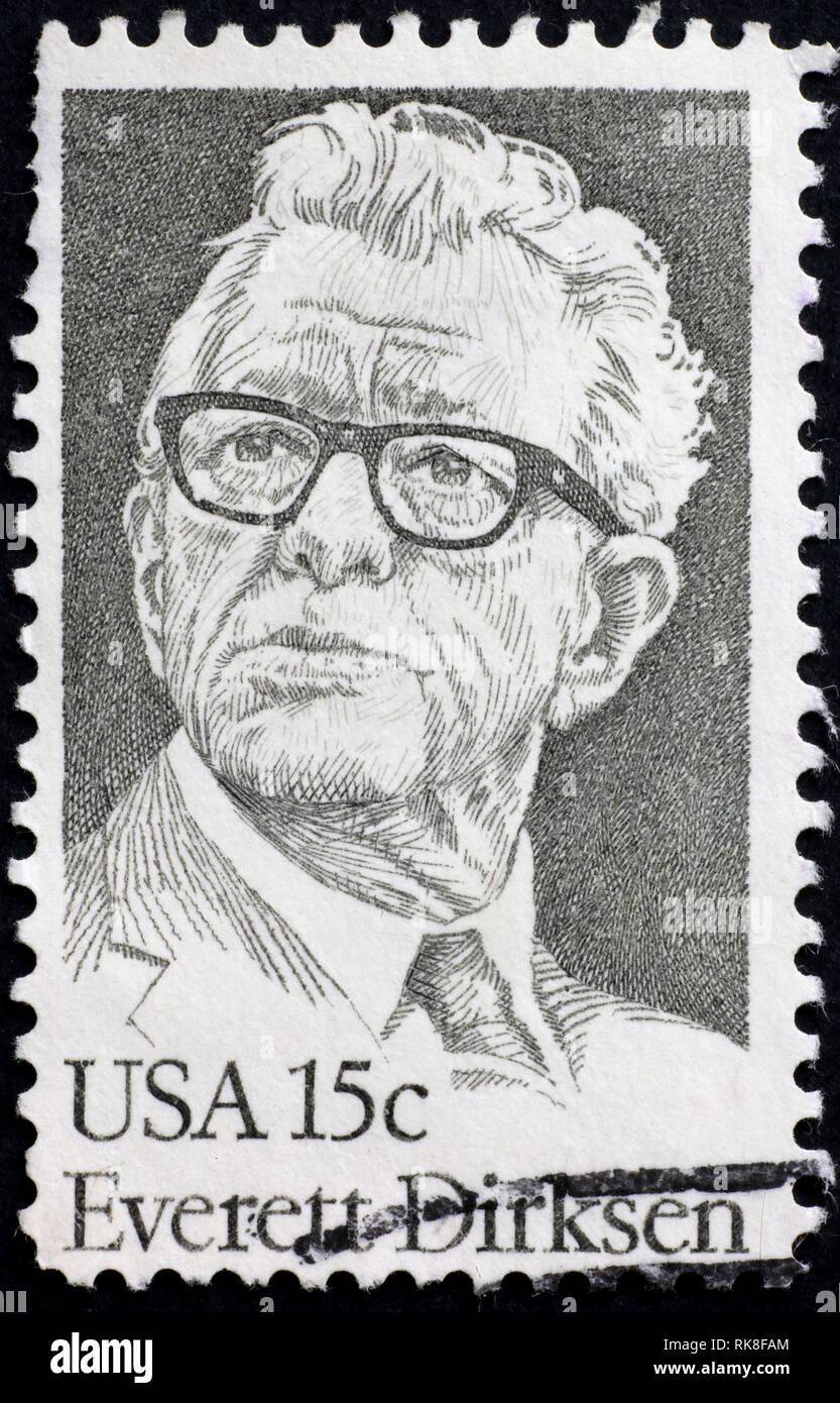 Everett Dirksen on american postage stamp Stock Photo Alamy