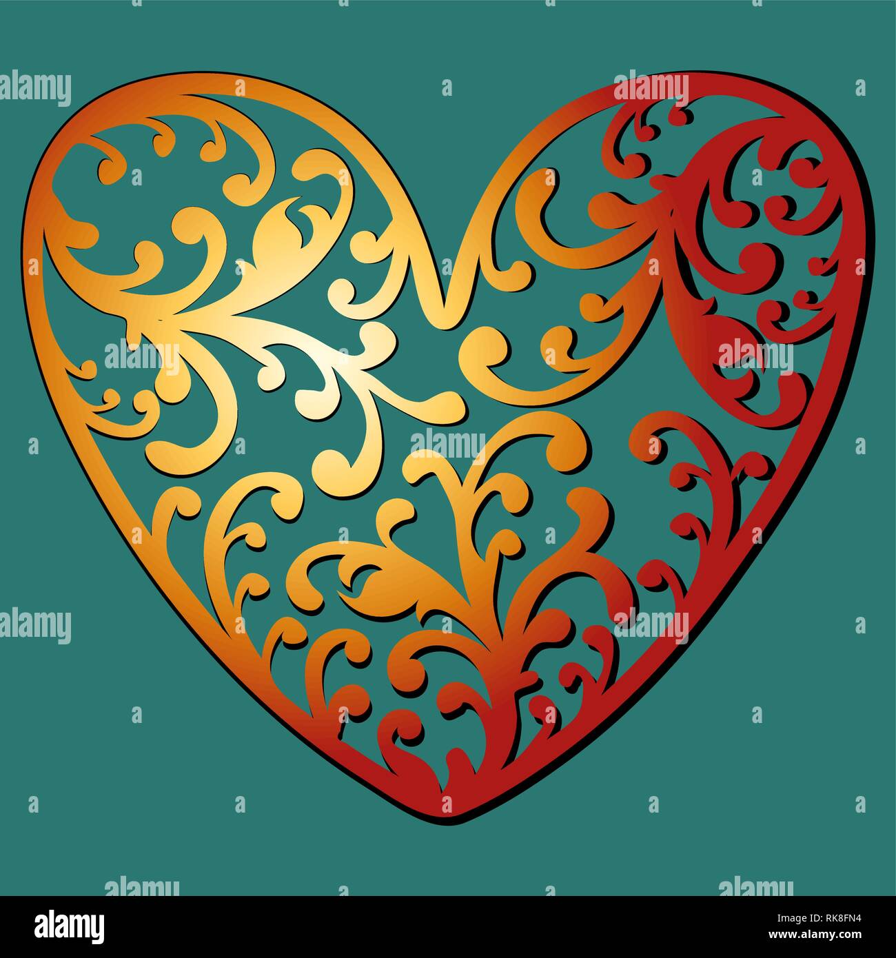 Hearts vector illustration with pattern Stock Vector Image & Art - Alamy