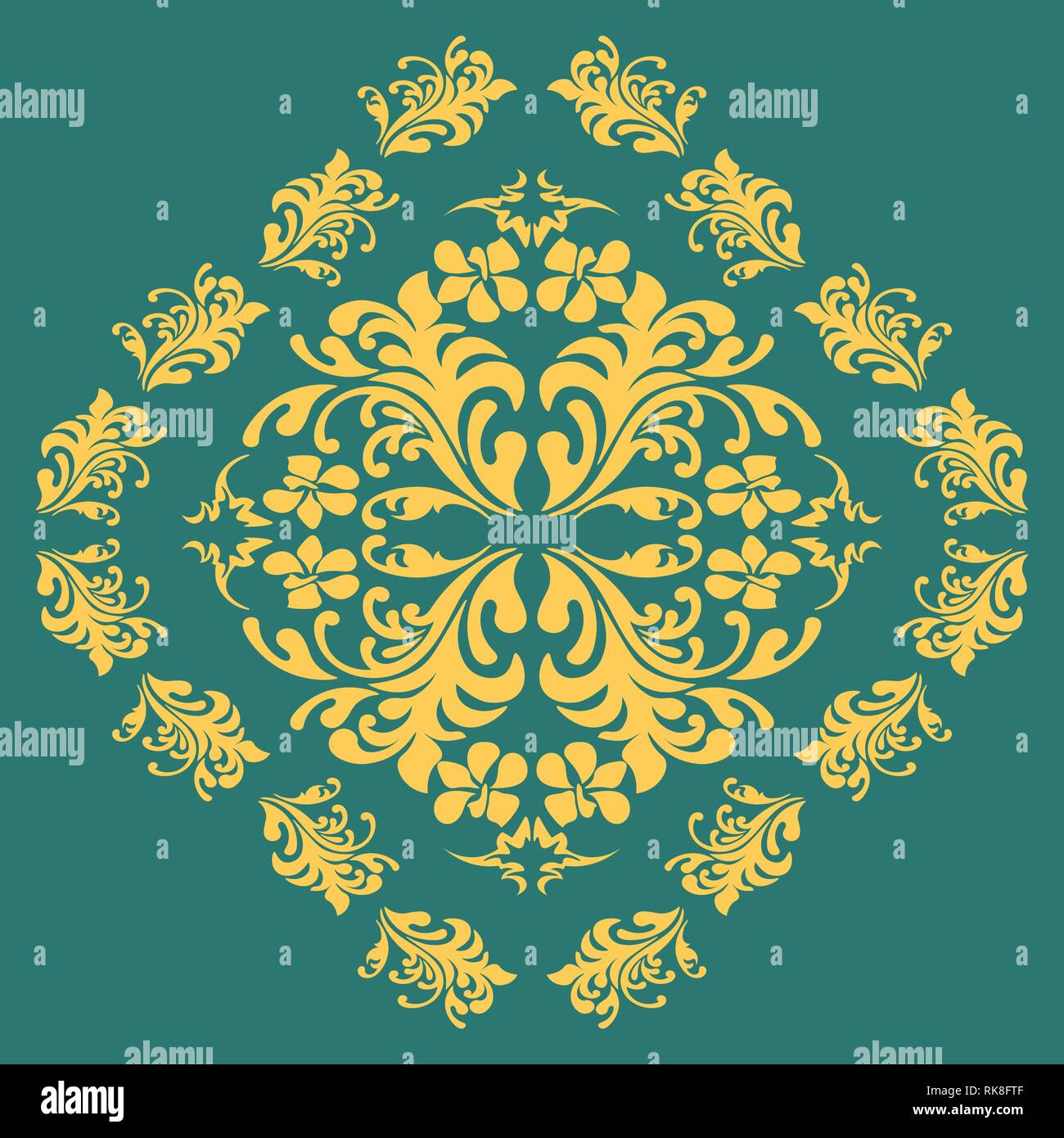 Damask seamless floral background pattern. Vector illustration Stock ...