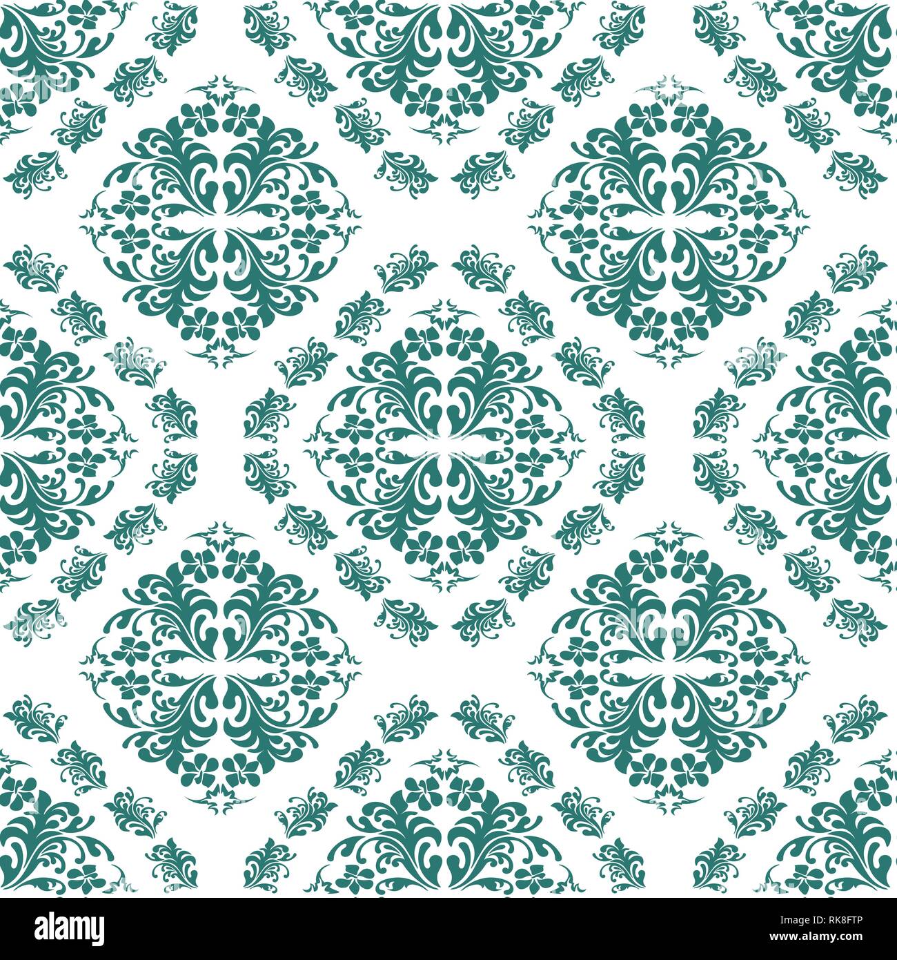 Damask seamless floral background pattern. Vector illustration Stock ...