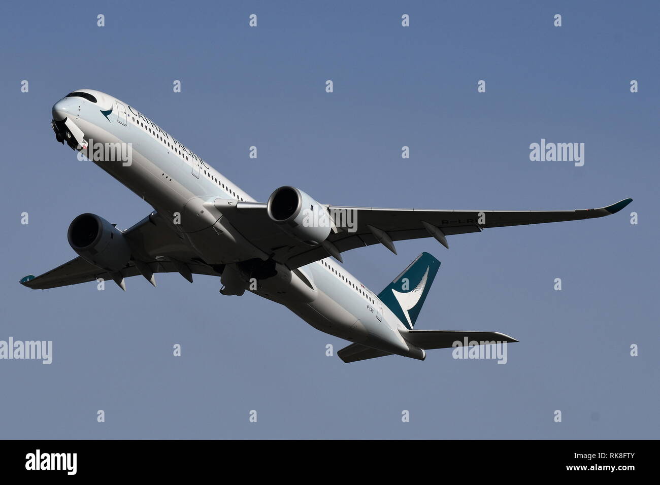 AIRBUS A350-900 B-LRU OF CATHAY PACIFIC Stock Photo