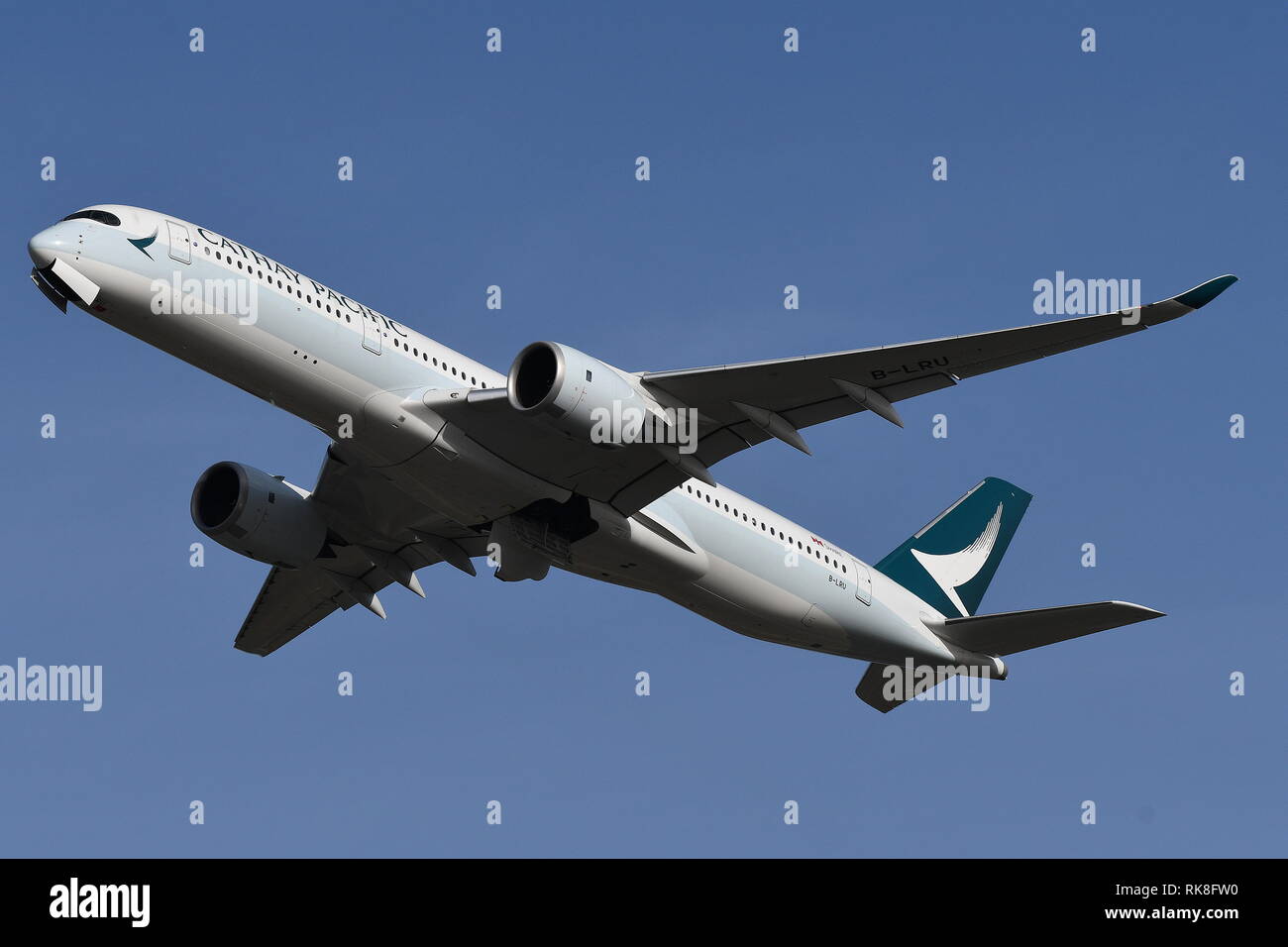 AIRBUS A350-900 B-LRU OF CATHAY PACIFIC Stock Photo