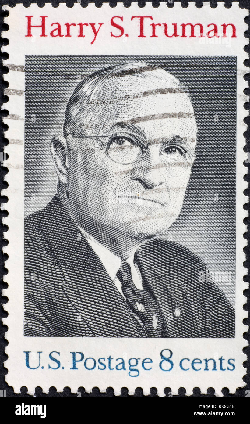 Harry S.Truman on american postage stamp Stock Photo