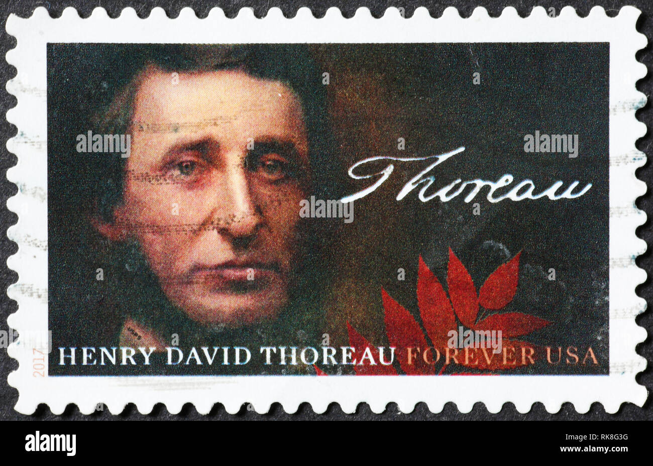 Henry David Thoreau on american postage stamp Stock Photo