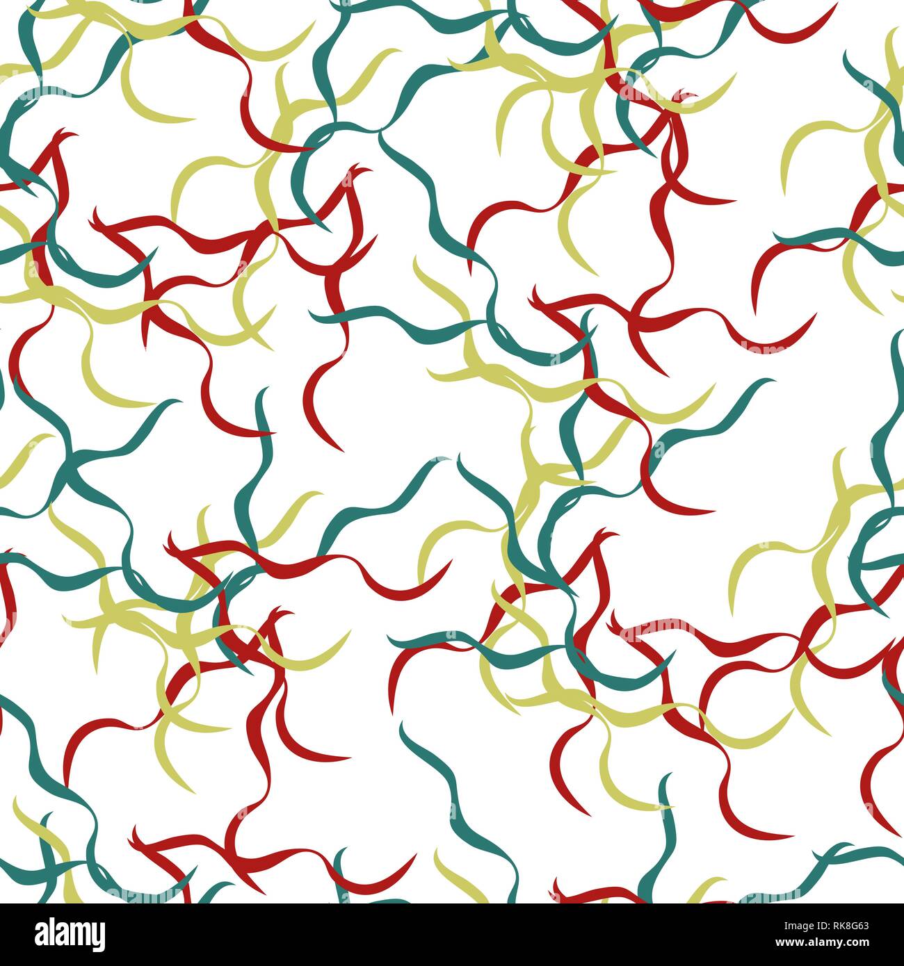Vector Seamless Colorful Overlapping Color Lines Pattern Background. Stock Vector