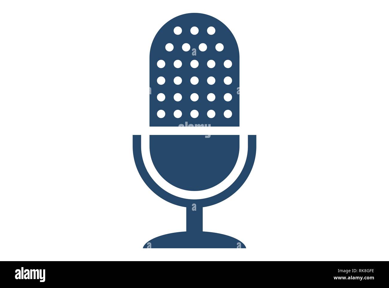 abstract microphone logo icon vector concept flat design Stock Photo