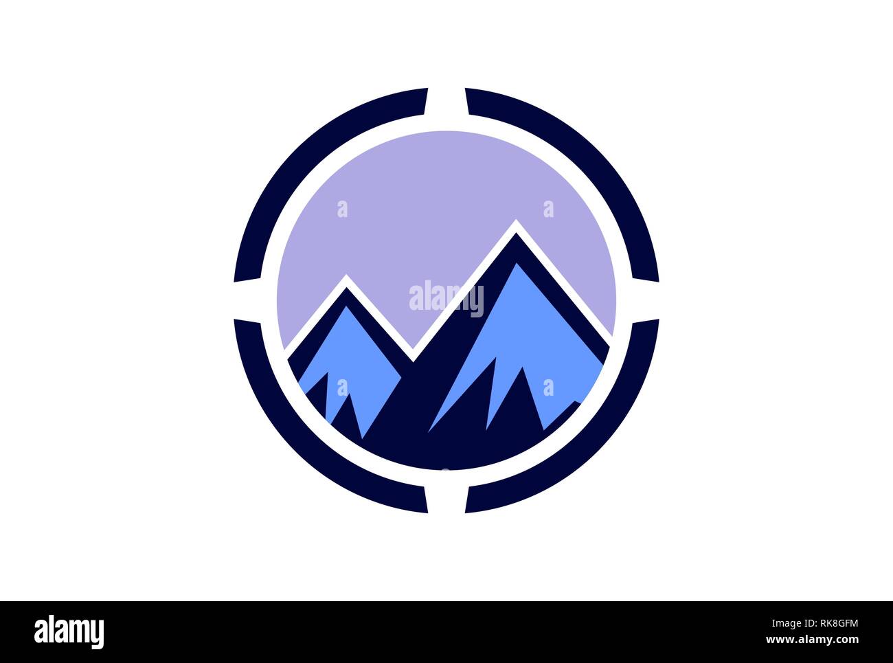 abstract mountain concept logo icon vector concept flat design Stock Photo