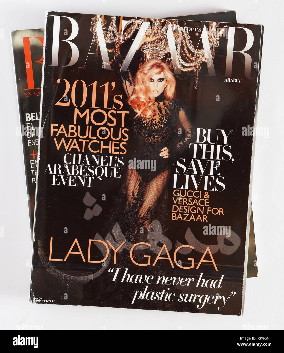 CZECH - MAY 21, 2015: Stack of magazines Harpers Bazaar, on top issue May  2011 with Lady Gaga on cover. Editorial use only. Illustrative editorial  Stock Photo - Alamy