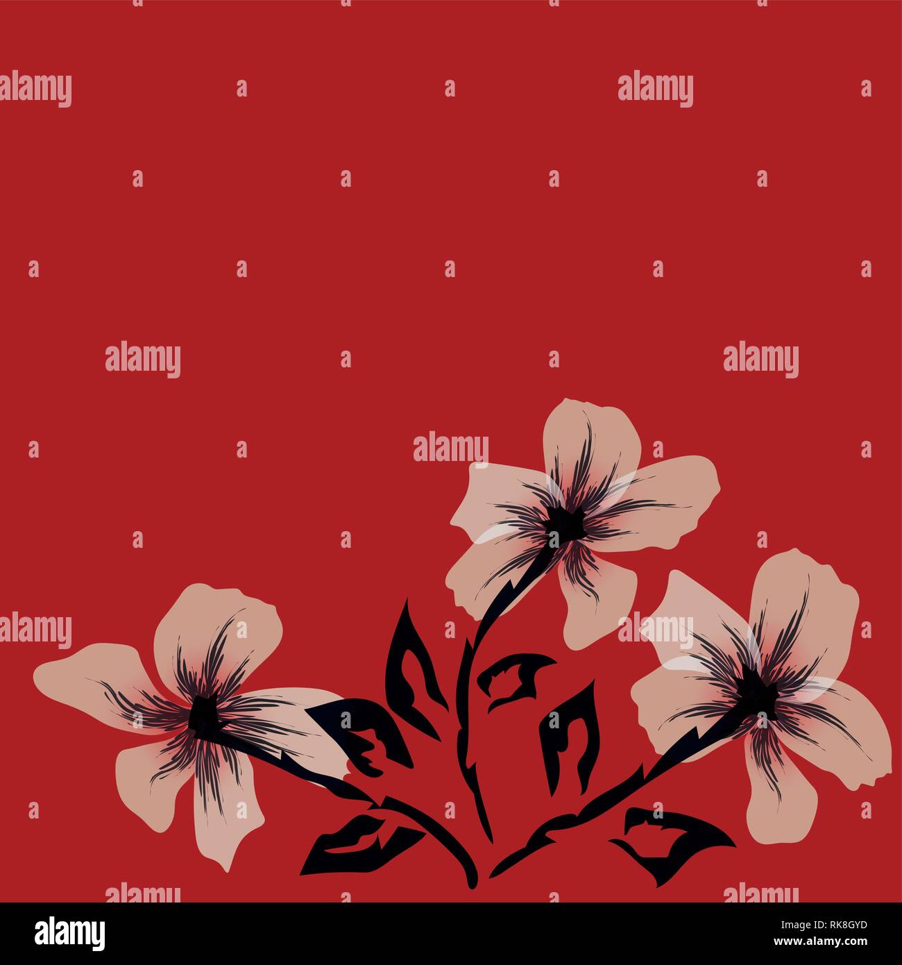 Floral design template. Flower xray effect. Greeting card ot advertising banner Stock Vector