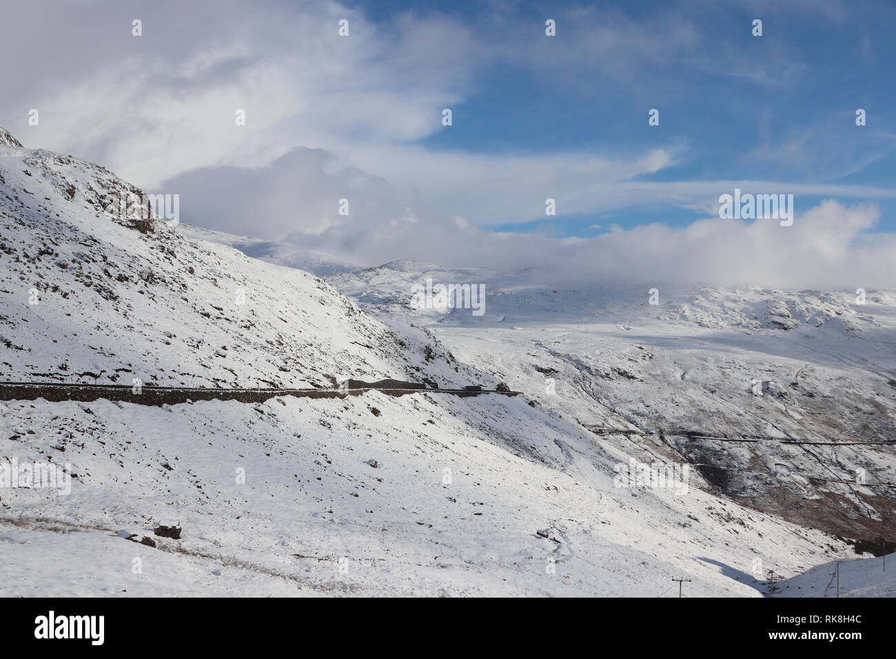 PenyPass Snowdon, Wales UK. Wednesday, January 30 2019, Weather UK