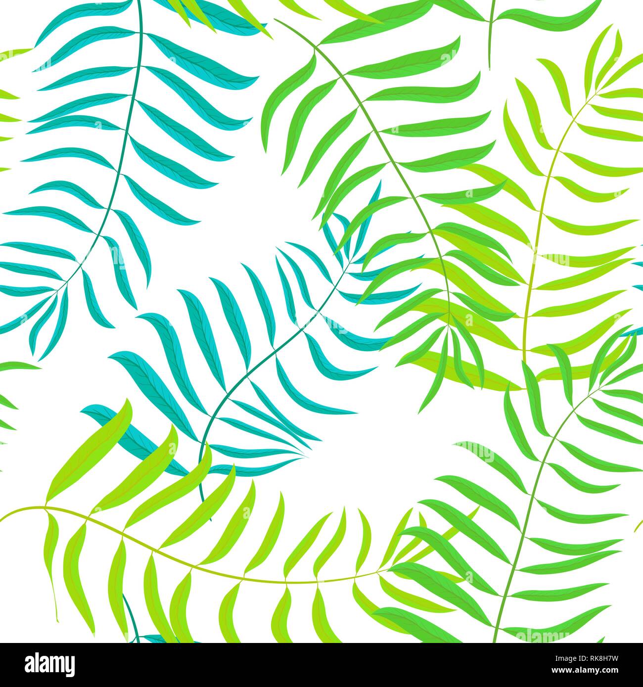 Tropical leaves. Palm Seamless vector pattern Stock Vector
