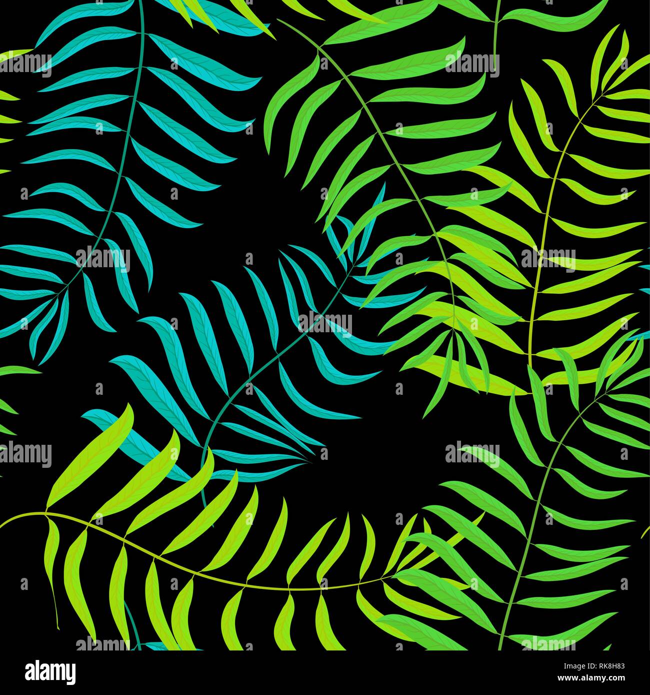 Tropical leaves. Palm Seamless vector pattern Stock Vector Image & Art ...