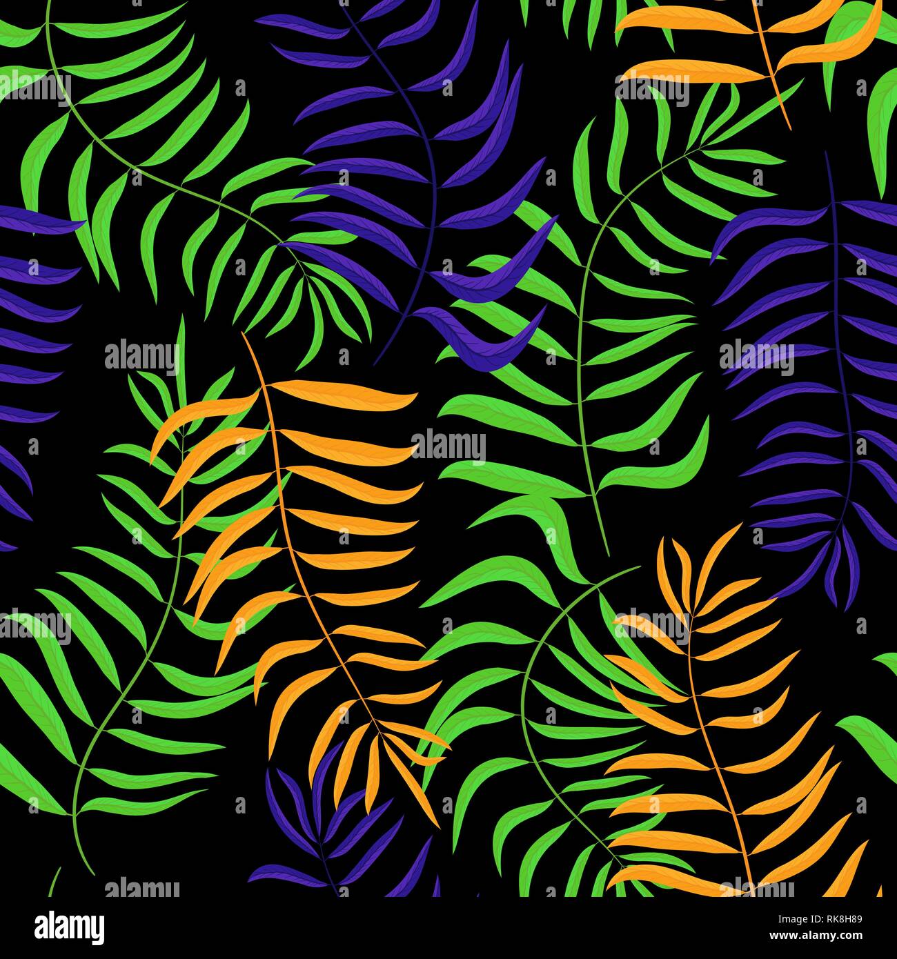 Tropical leaves. Palm Seamless vector pattern Stock Vector Image & Art ...