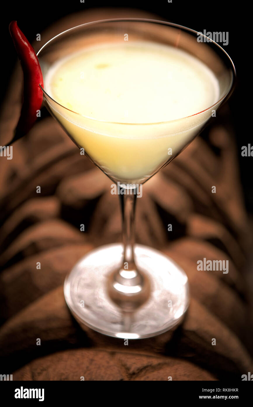 Chili rum daiquiri served in a martini glass Stock Photo Alamy
