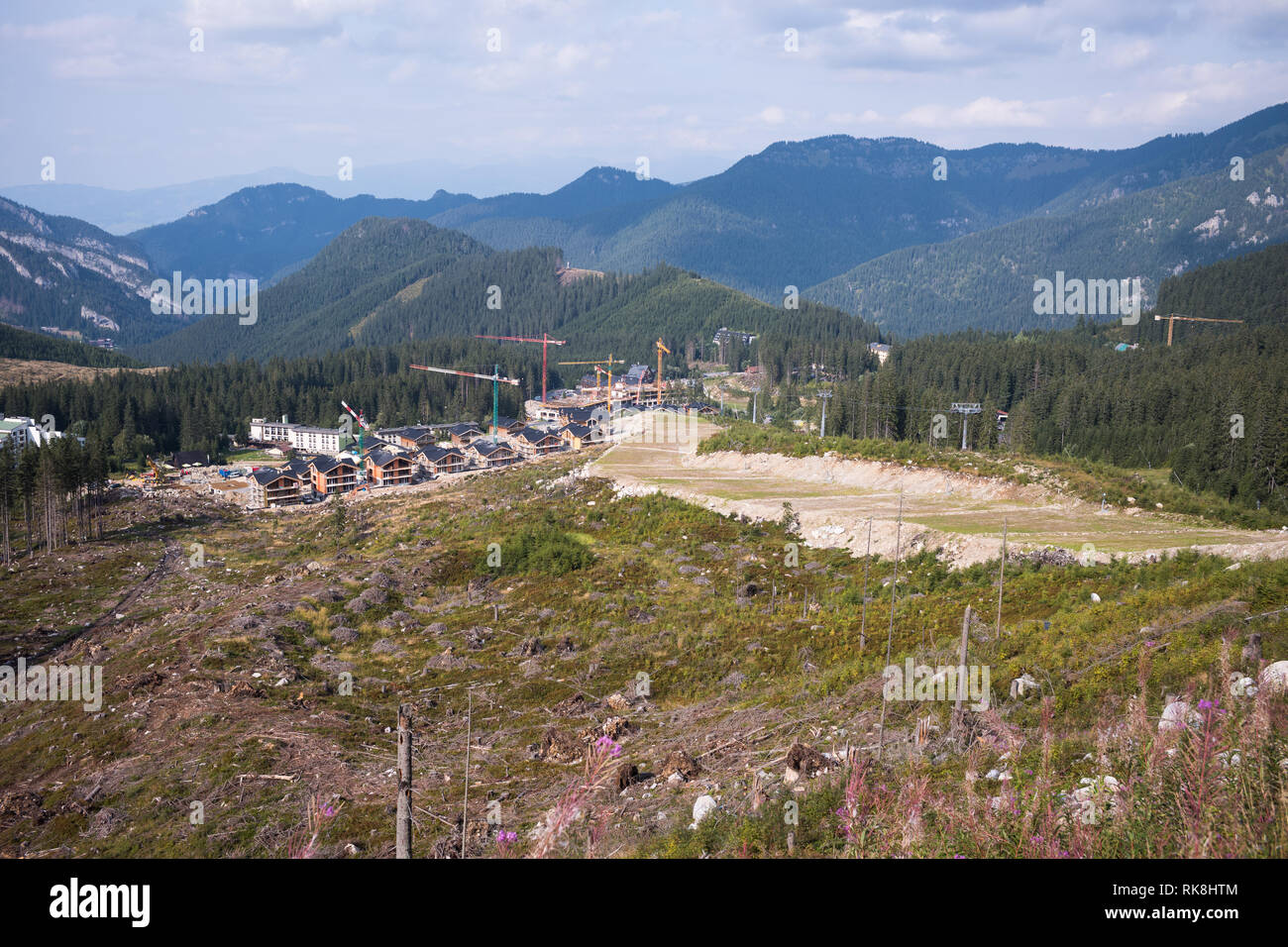 View from Mount Chopok on a Summer Day, ski and hiking resort Jasna, Low Tatras National Park, Slovakia Stock Photo