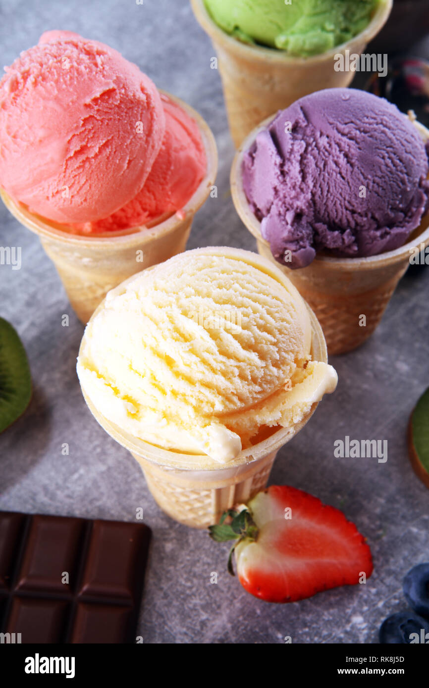 different color ice cream