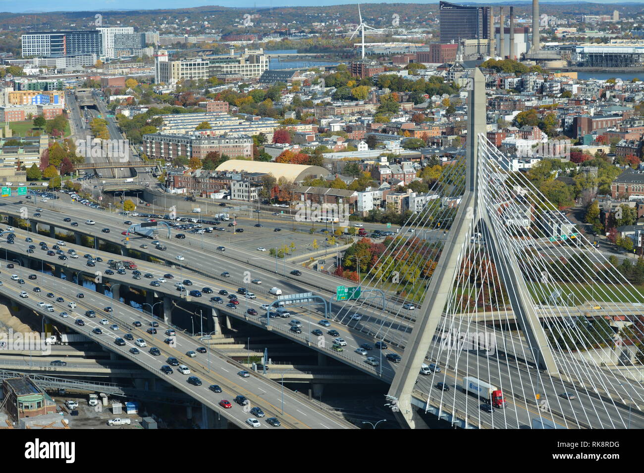 The iconic Leonard P. Zakim Biunker Hill Memorial bridge suspension ...