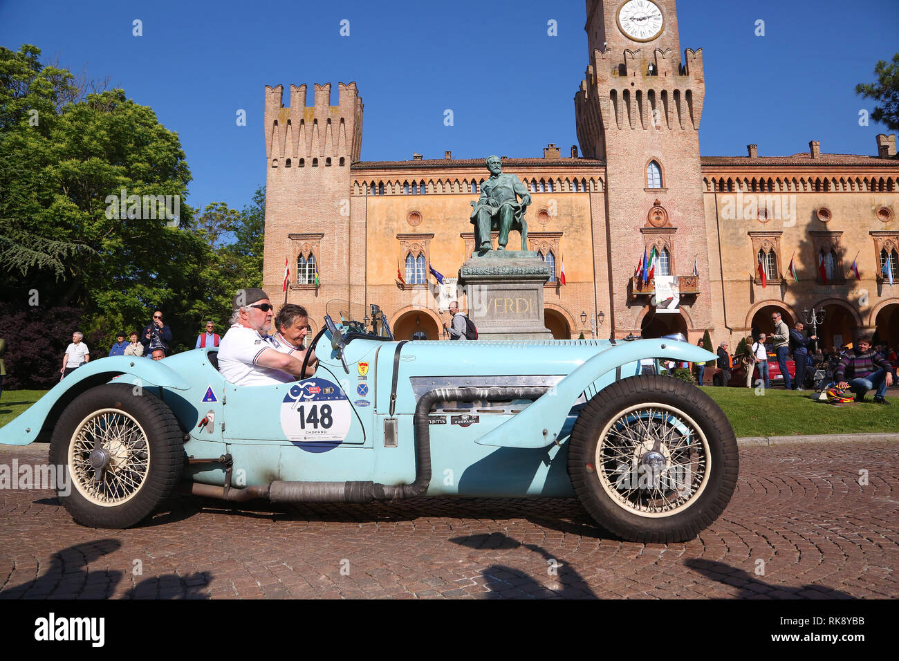 Busseto, Italy - May 21, 2017: Old car of the 30's during Mille Miglia race Stock Photo