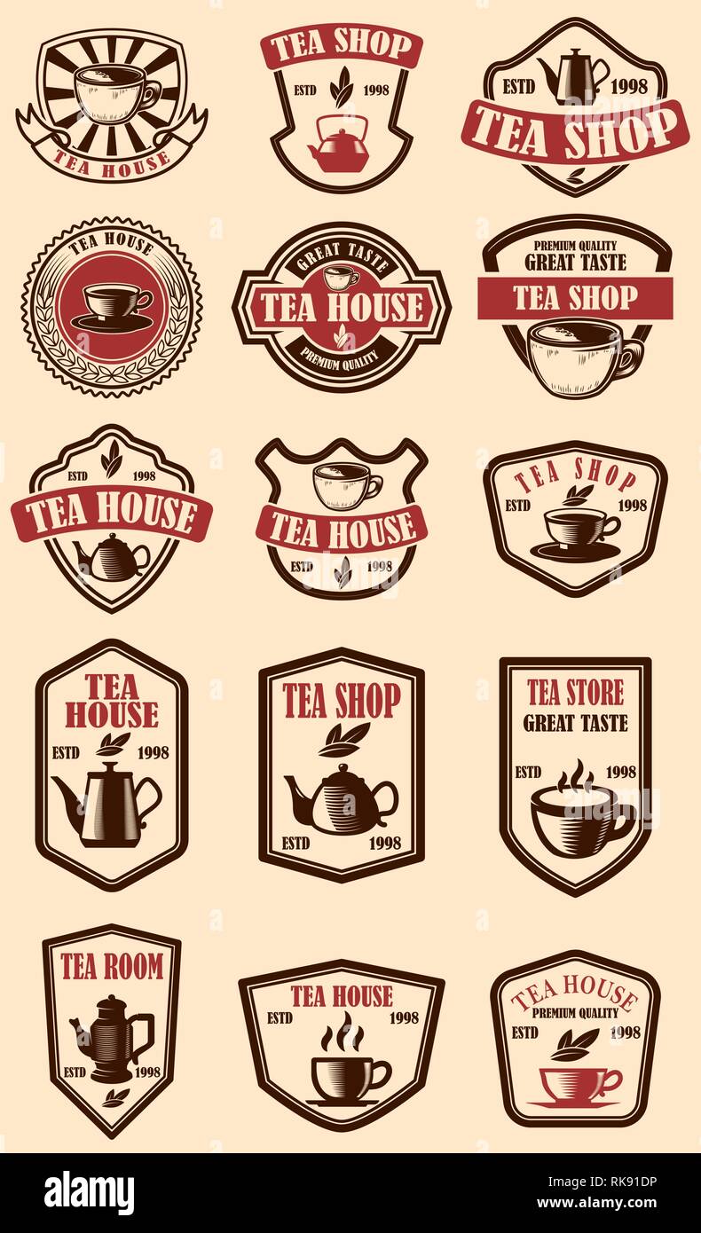 Set vintage tea labels design Stock Vector Images - Alamy
