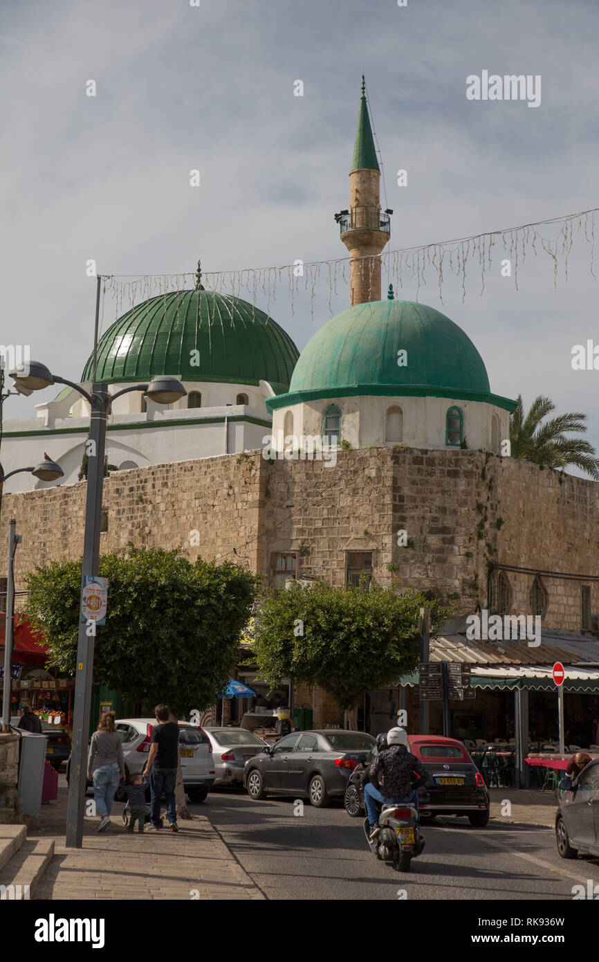 Street before the Al-Jazzar Mosque in Acre (Akko Stock Photo - Alamy