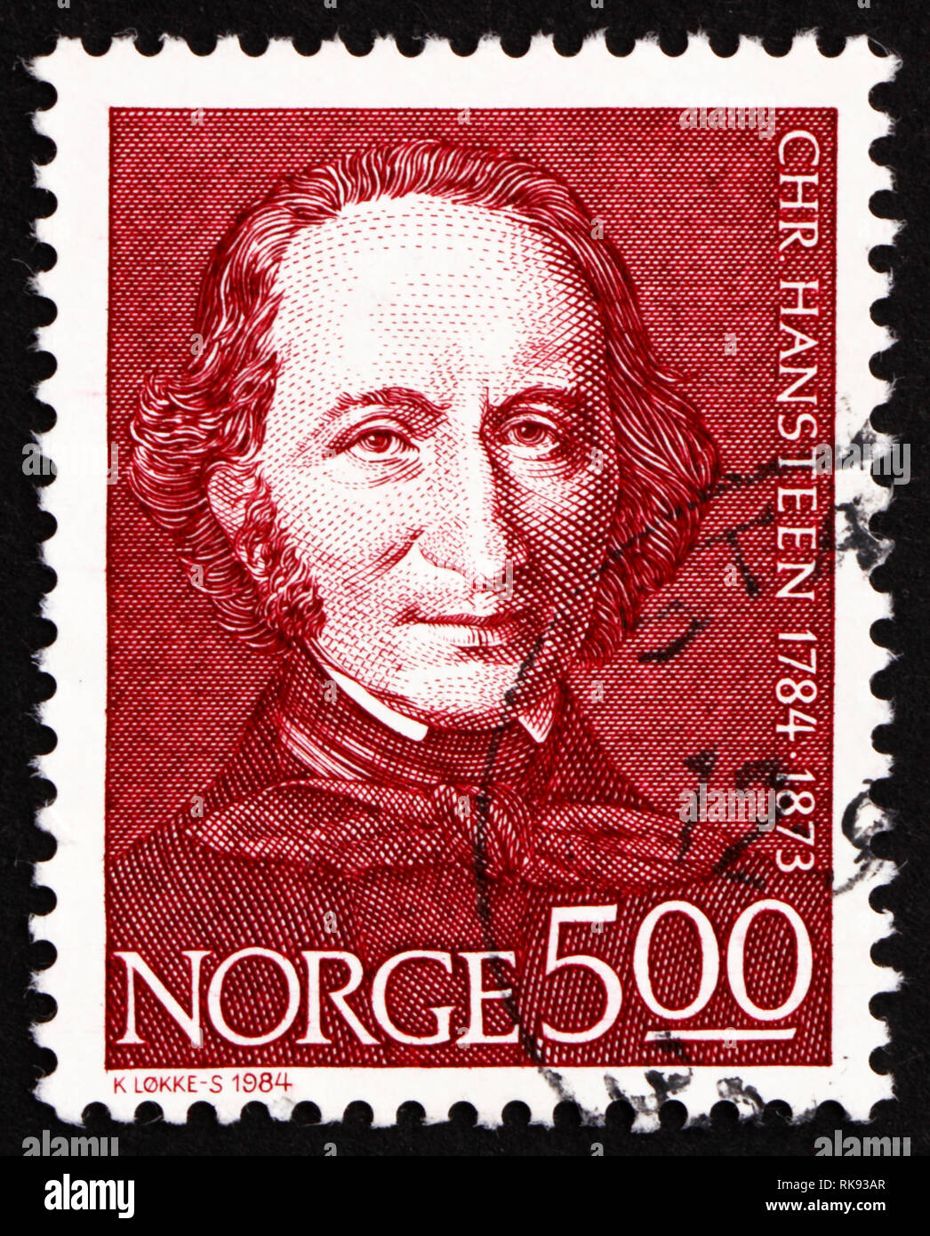 NORWAY - CIRCA 1984: a stamp printed in the Norway shows Christopher Hansteen, Astronomer, circa 1984 Stock Photo