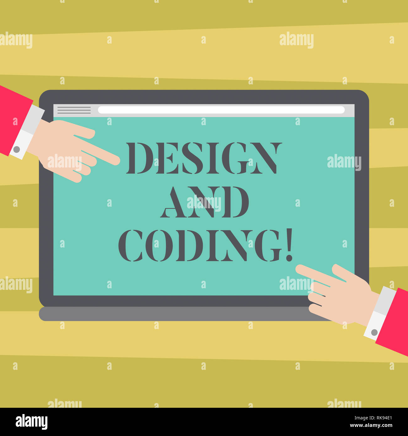 Text sign showing Design And Coding. Conceptual photo tool that can be ...