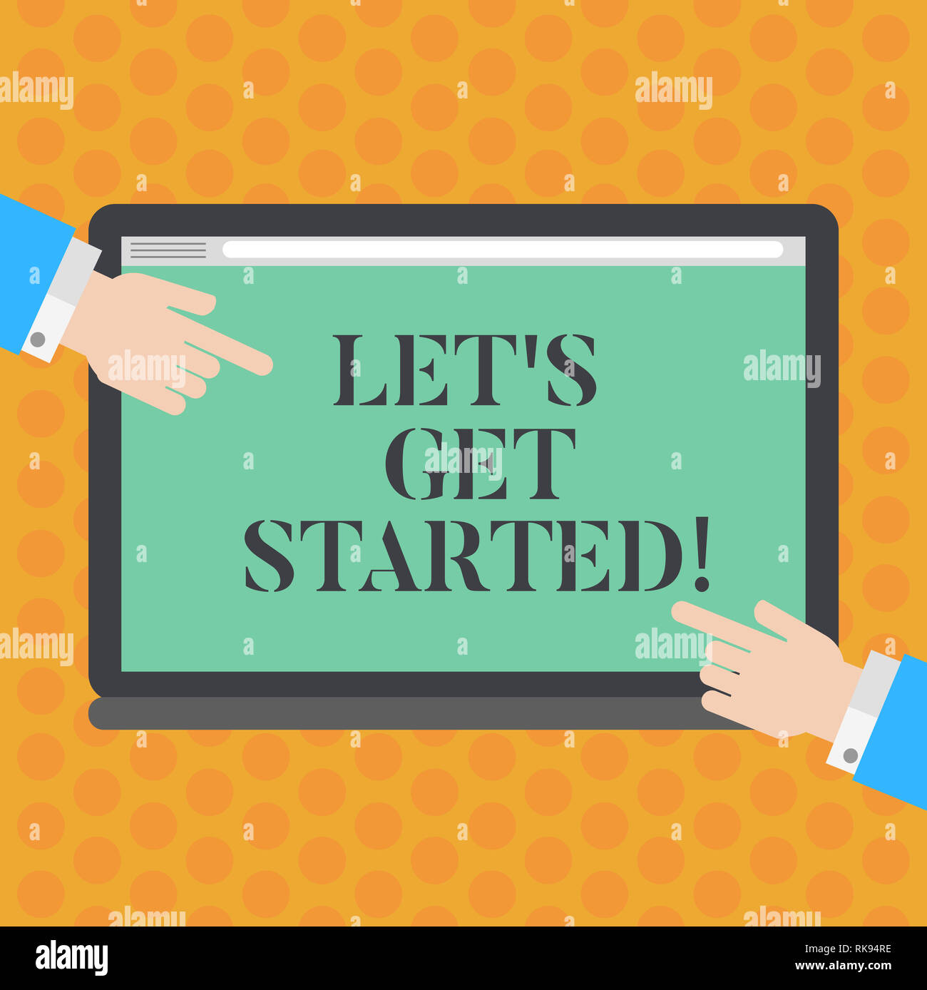 Writing note showing Let S Is Get Started. Business photo showcasing ...
