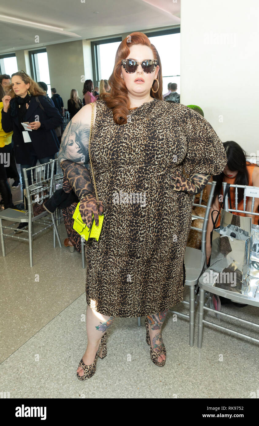 Tess Holliday attends Christian Siriano New York fashion week Fall/Winter 2019 collection at Top of the Rock Rockefeller Center (Photo by Lev Radin/Pacific Press) Stock Photo