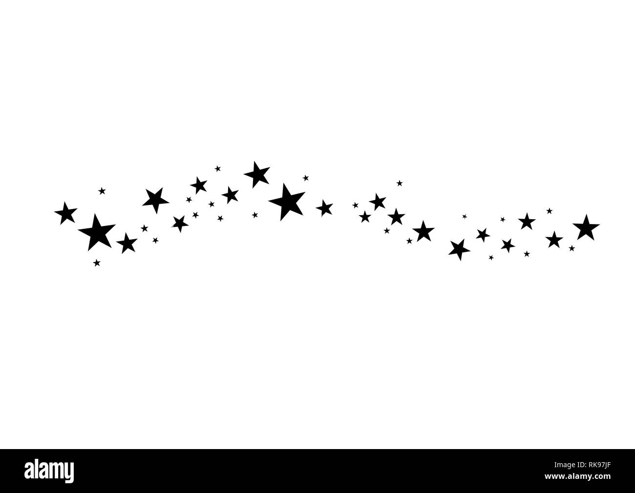 Falling star. Cloud of stars isolated on white background. Vector illustration Stock Vector