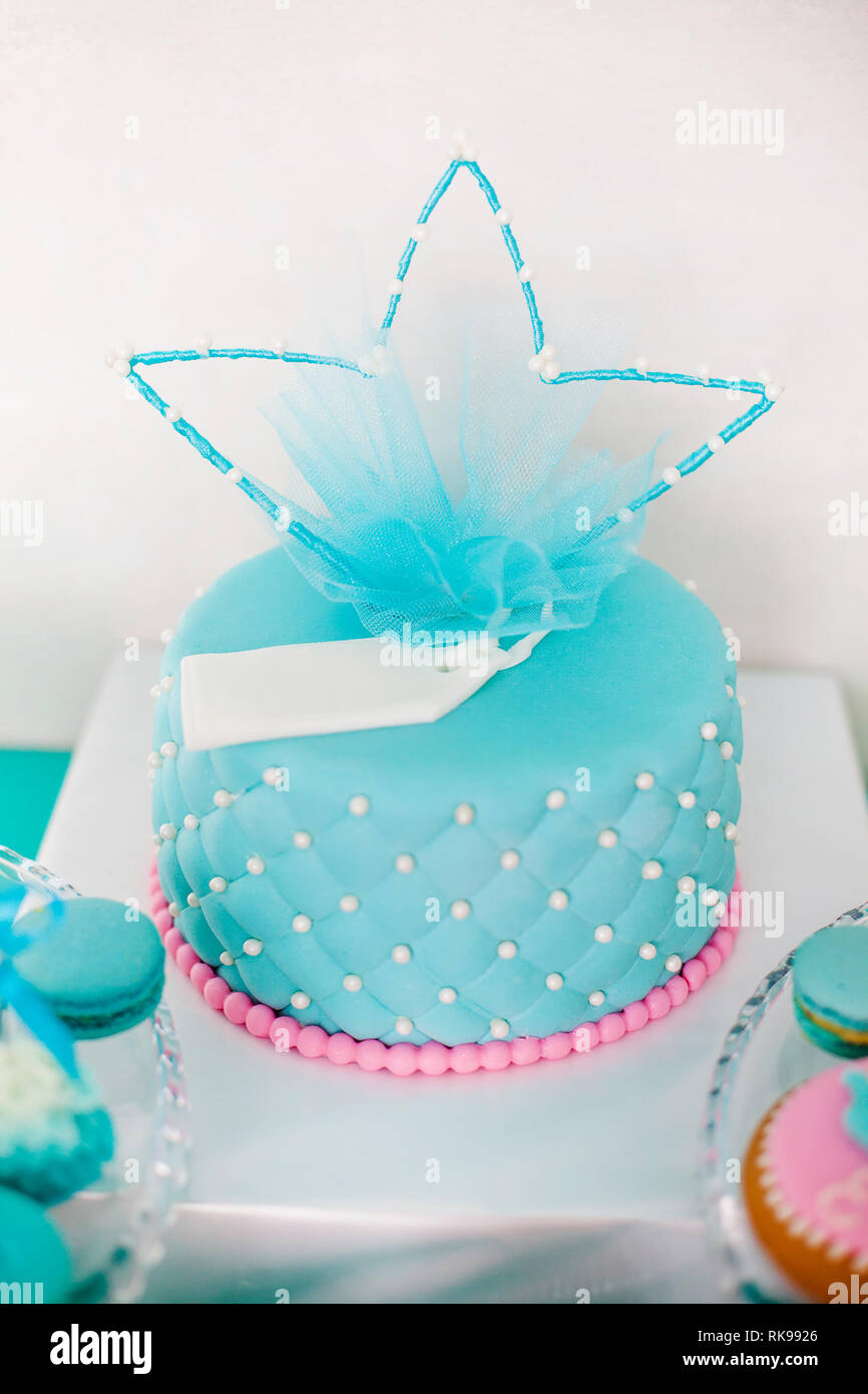 Blue and Gold Sprinkles Layer Cake | Birthdays