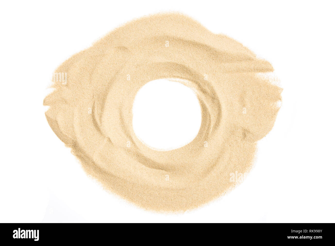 Sand circle isolated on white background Stock Photo Alamy