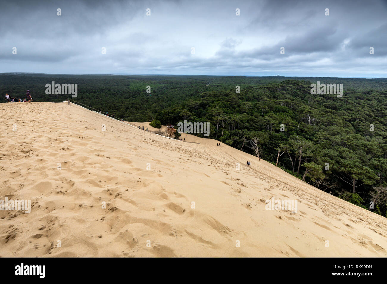 The Dune of Pilat The the tallest sand dune in Europe located in La Teste-de-Buch in the Arcachon Bay area France,  60 km from Bordeaux Stock Photo