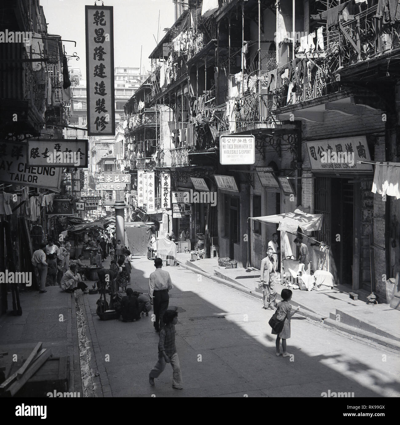 1950s, historical, street in the old town, Hong Kong Stock Photo - Alamy