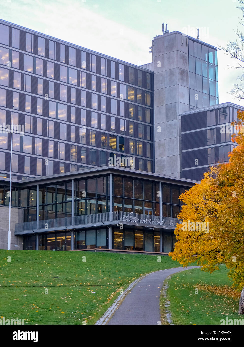 Modern office building in Oslo, Norway at autumn Stock Photo