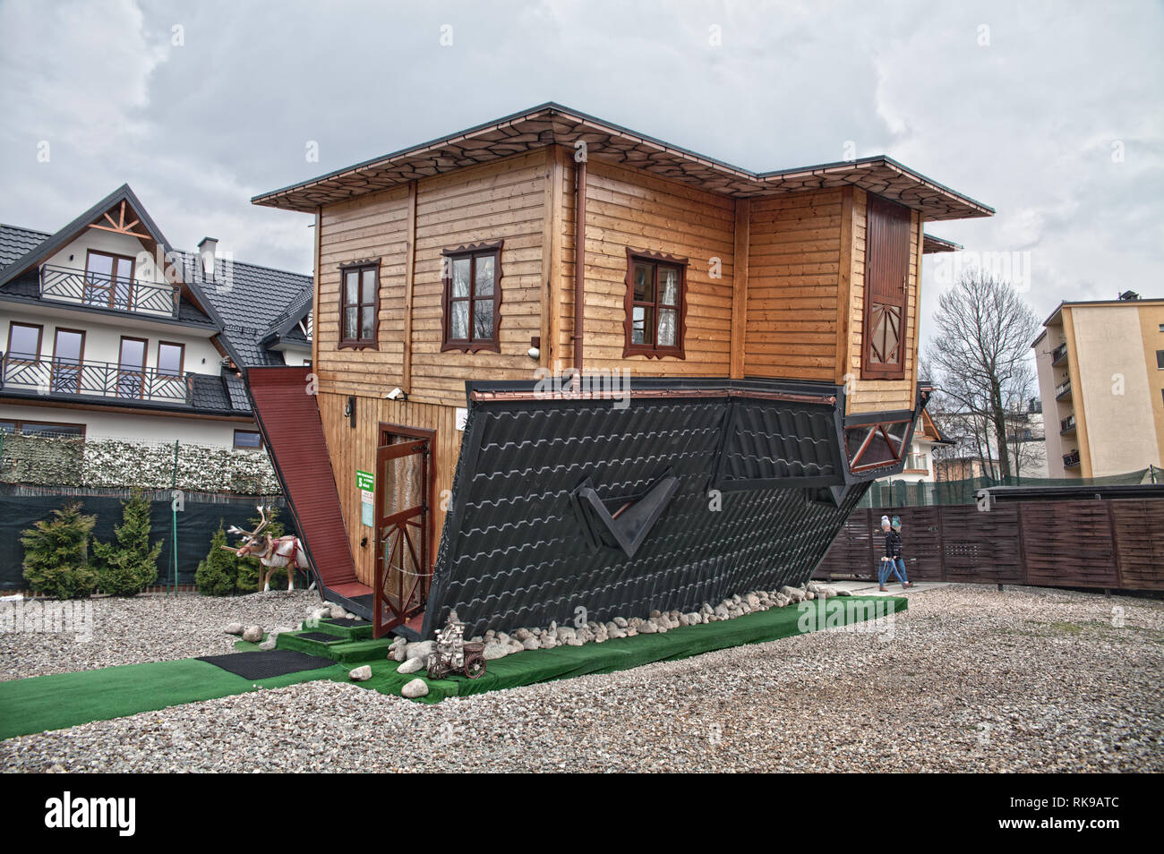 Attraction Upside Down House in Zakopane. Stock Photo