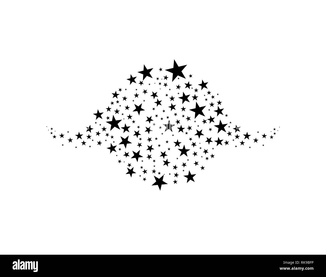 Stars In Circle Vector Illustration. Flat icon star frame symbol Stock