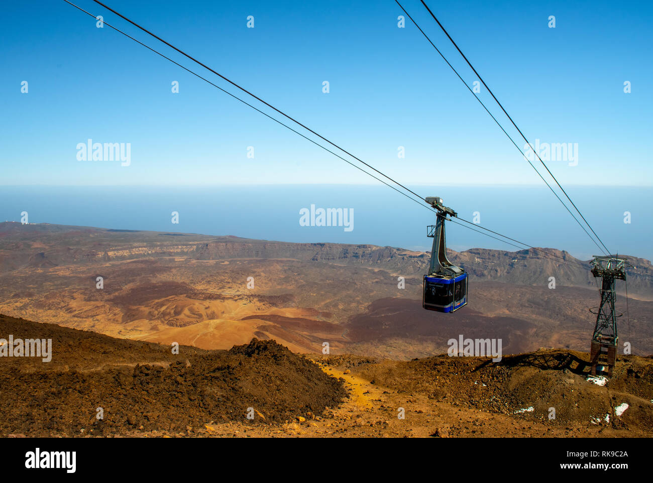 Mount Teide Cable car going up to volcano Stock Photo Alamy