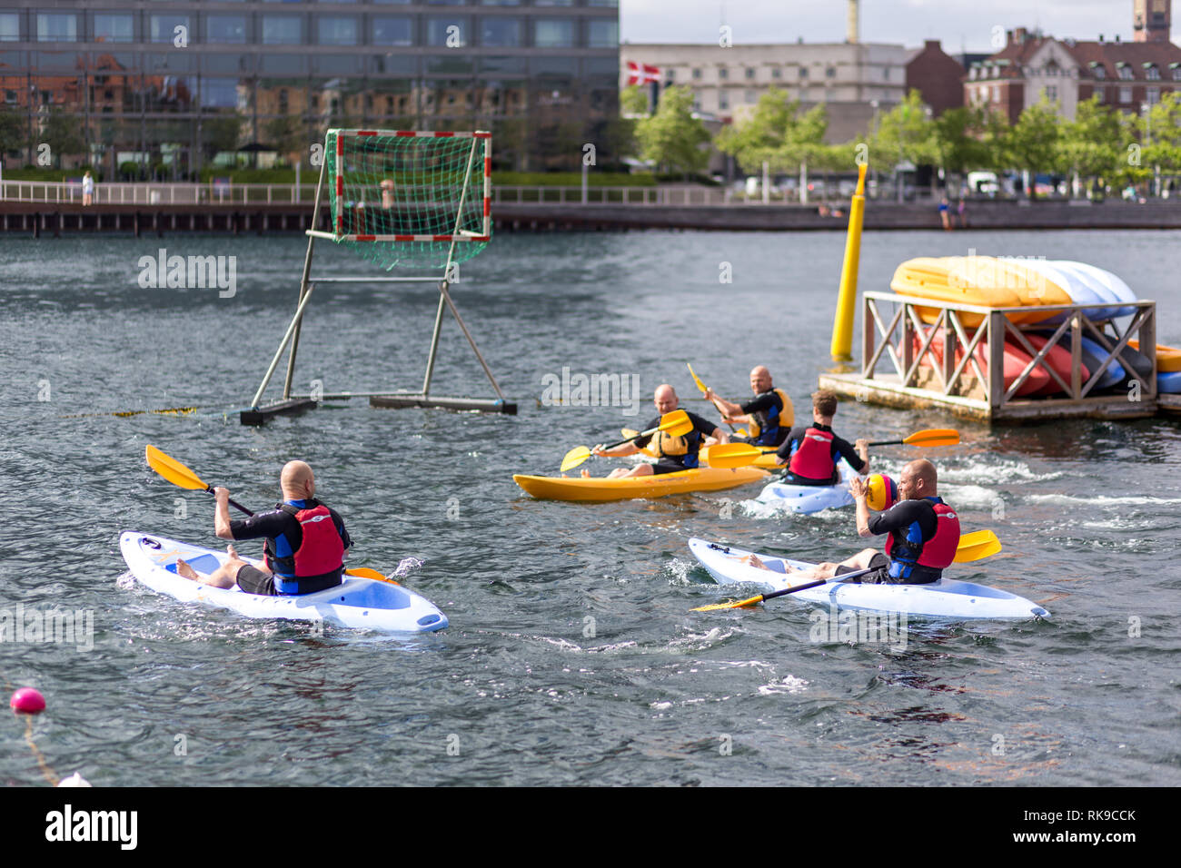 Kayak polo in Copenhagen Harbor Stock Photo - Alamy