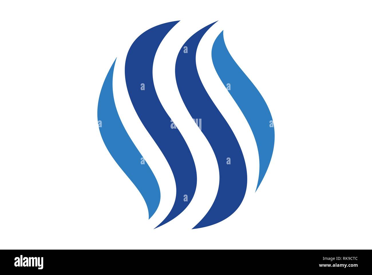 abstract letter s blue fire Stock Vector