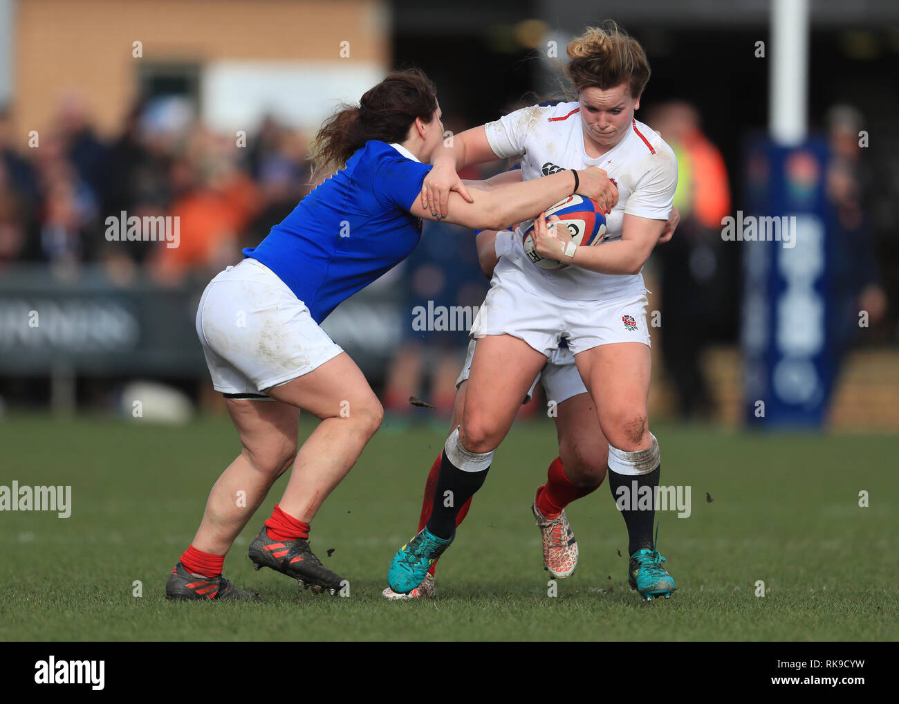 England S Lark Davies Is Tackled By France S Lise Arricastre And Clara Joyeux During The Women S Six Nations Match At Castle Park Doncaster Stock Photo Alamy England S Lark Davies Is Tackled By France S Lise Arricastre And Clara Joyeux During The Women S Six Nations Match At Castle Park Doncaster Stock Photo Alamy