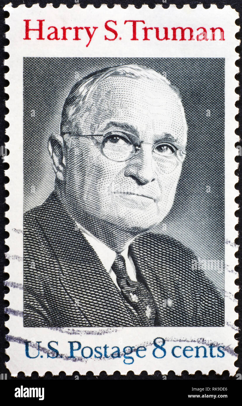 President Henry Truman on american postage stamp Stock Photo