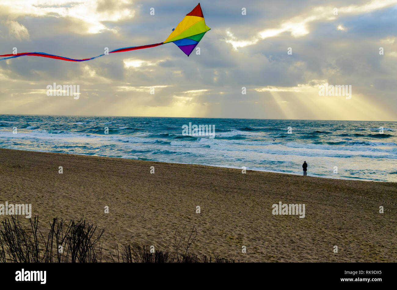 The perfect weather for flying kites Stock Photo Alamy