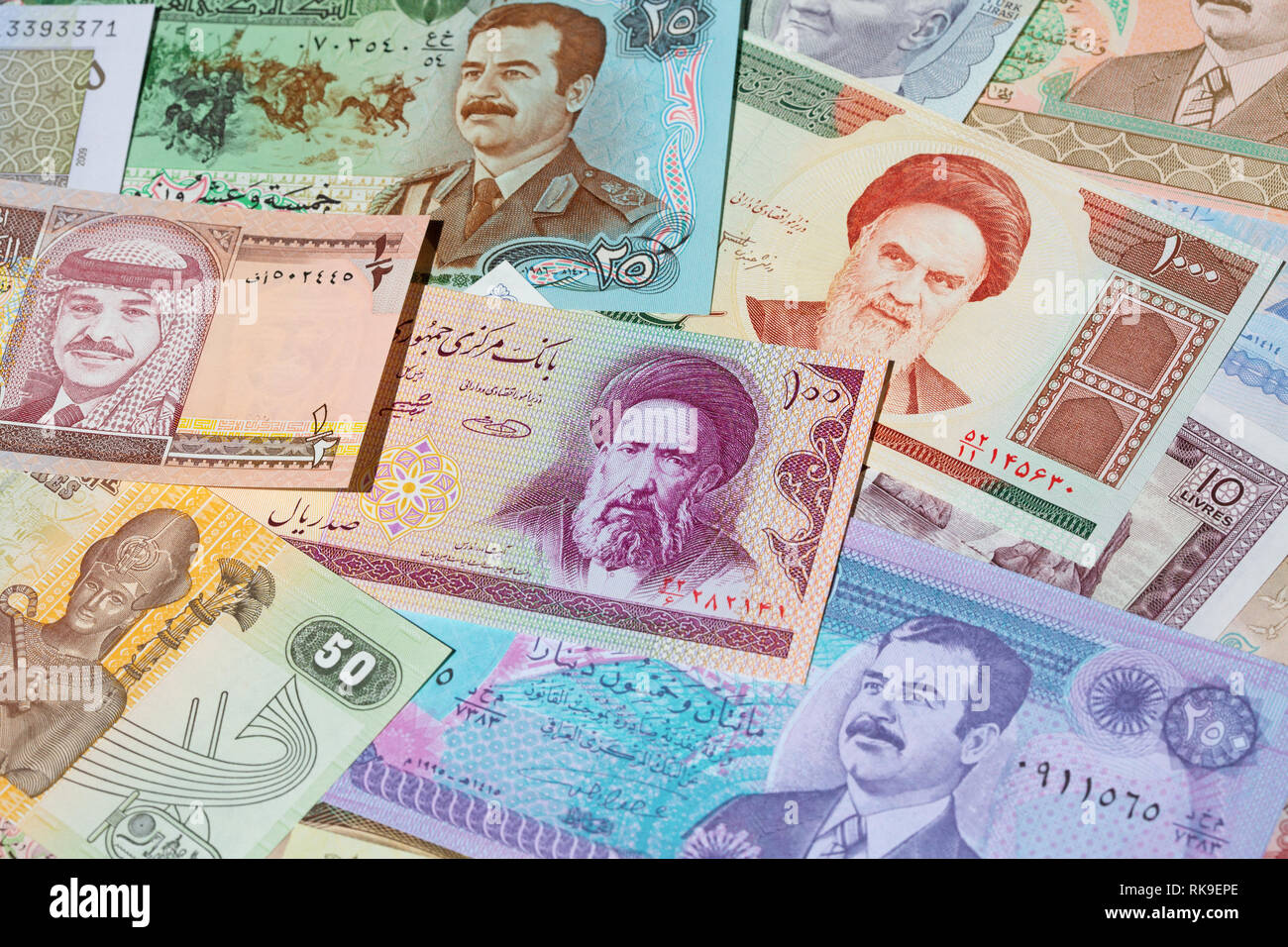 Variety of Middle East banknotes Stock Photo - Alamy